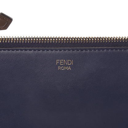 Fendi X FILA Vitello Century Mania Bi-Color FF 1974 Embossed Small Flat Clutch Nebula Blueberry Multicolor 8 of 11