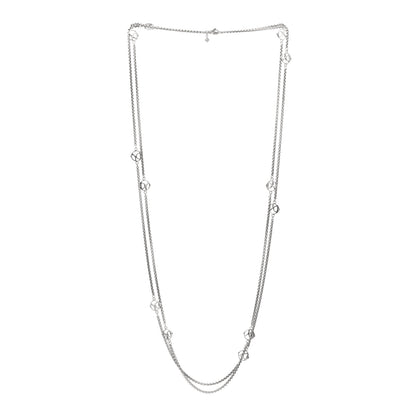 David Yurman Sterling Silver Logo Station Necklace 72" 2 of 3