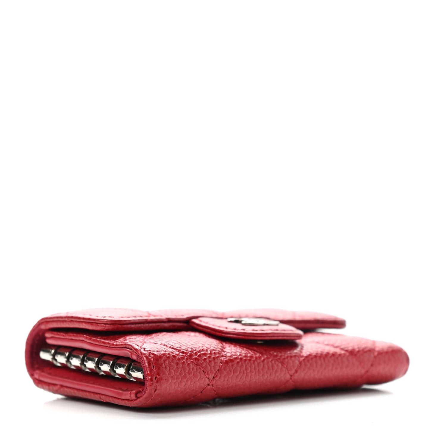 Metallic Caviar Quilted 6 Key Holder Dark Pink