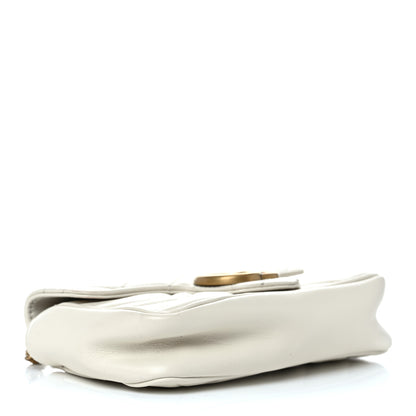 Gucci Calfskin Matelasse Super Mini GG Marmont Shoulder Bag White 3 of 11