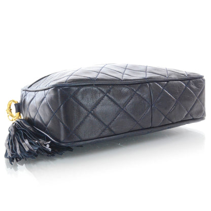 Chanel Lambskin Quilted Tassel Camera Case Navy 4 of 10