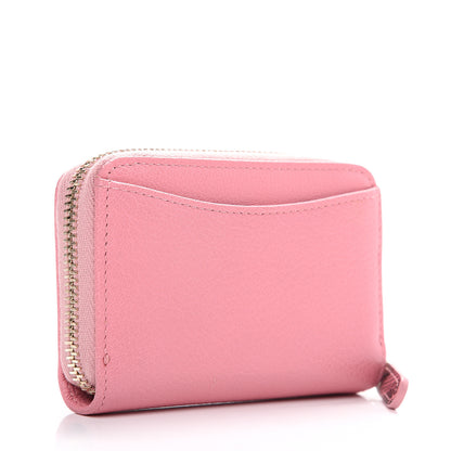 Chanel Goatskin Camellia Zip Coin Purse Pink 2 of 8