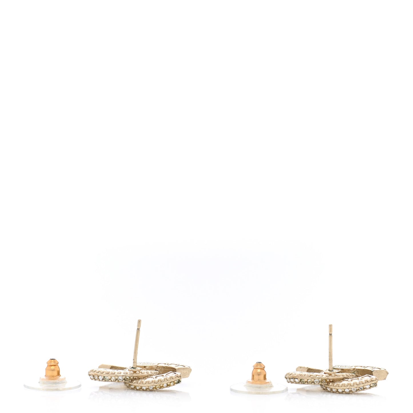 Crystal Timeless CC Earrings Light Gold