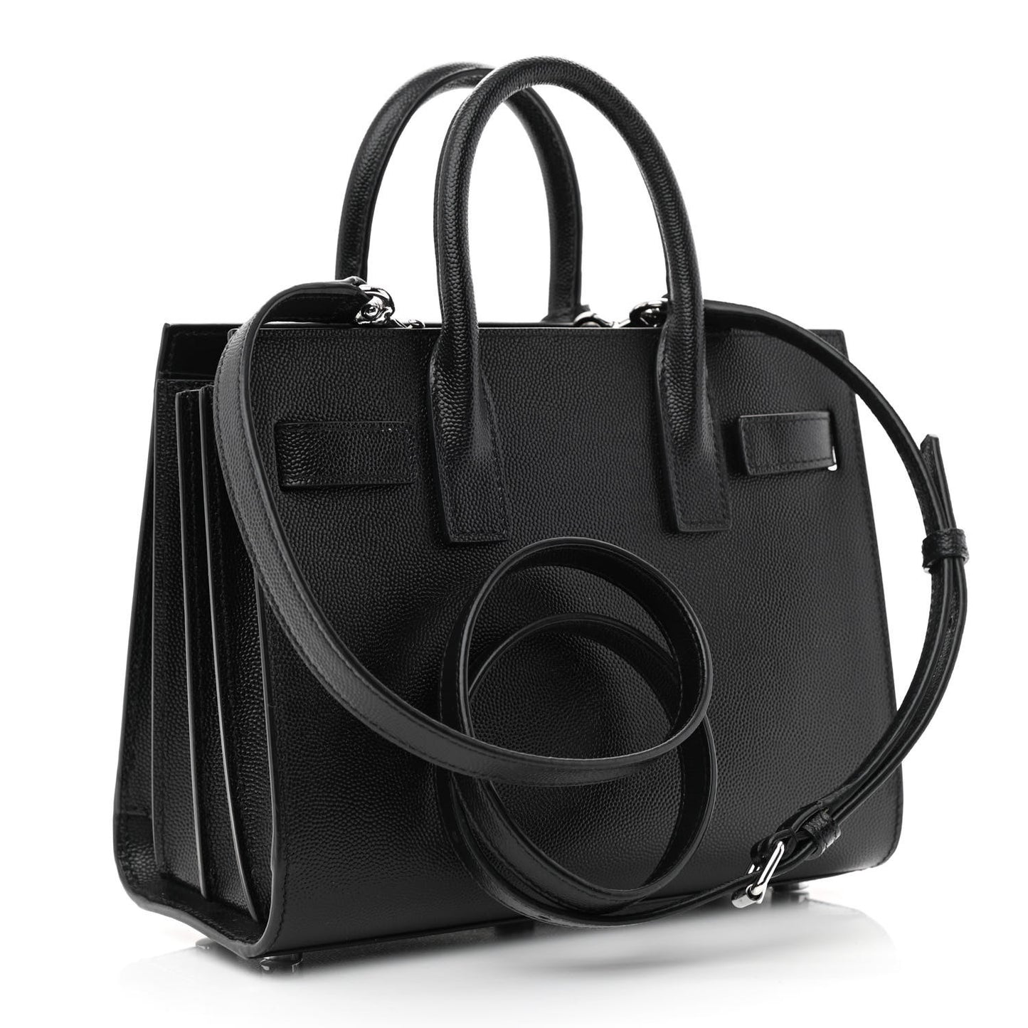 Grained Calfskin Nano Sac De Jour Black