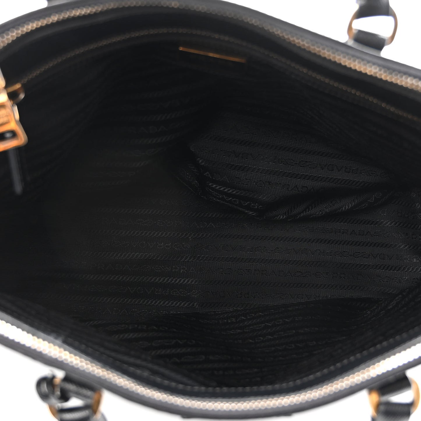 Saffiano Large Galleria Double Zip Tote Black