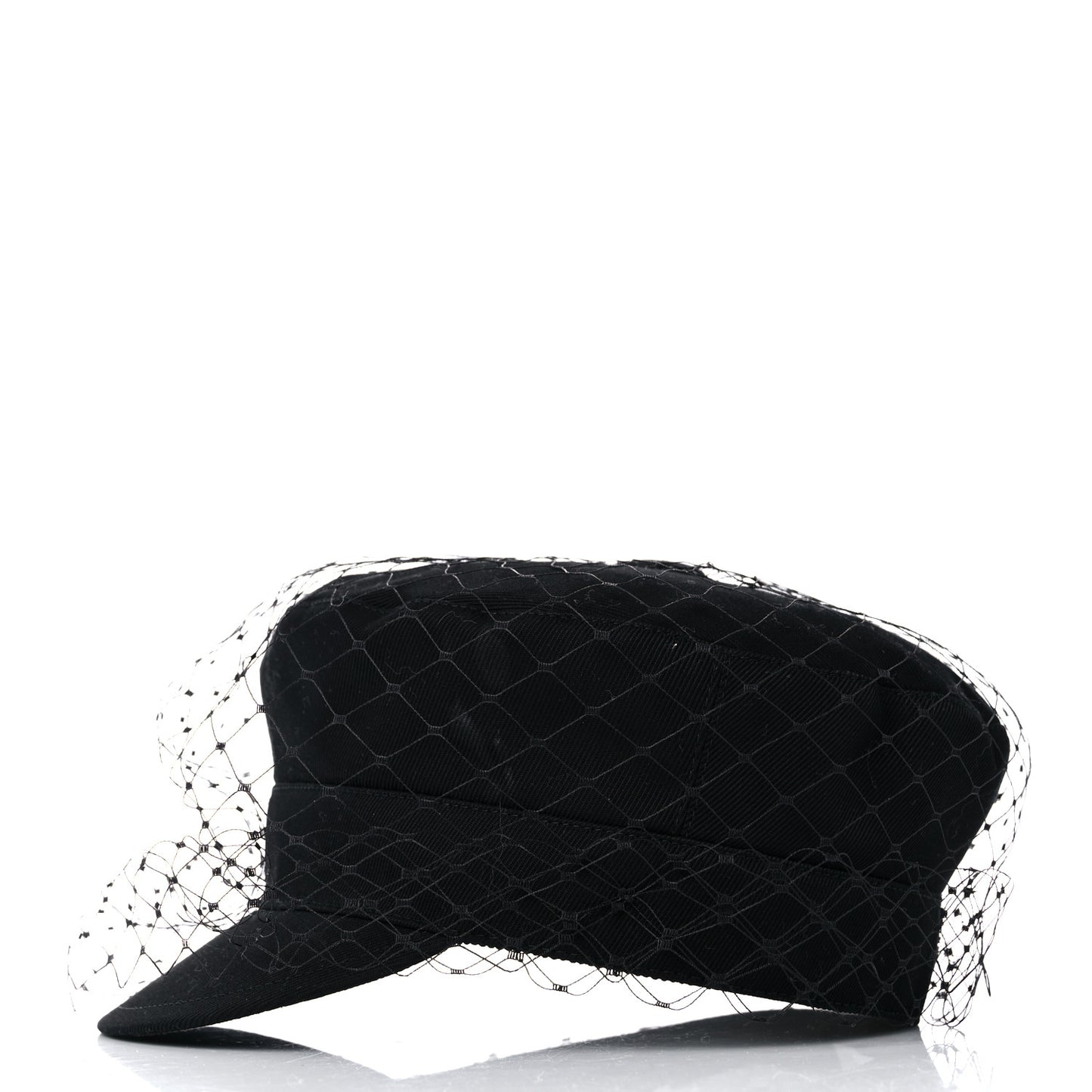 Cotton Canvas Arty Cap with Veil 58 Black