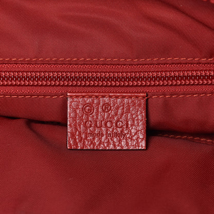 Gucci Nylon Monogram Dollar Calfskin Flat Messenger Bag Vibrant Red 6 of 11