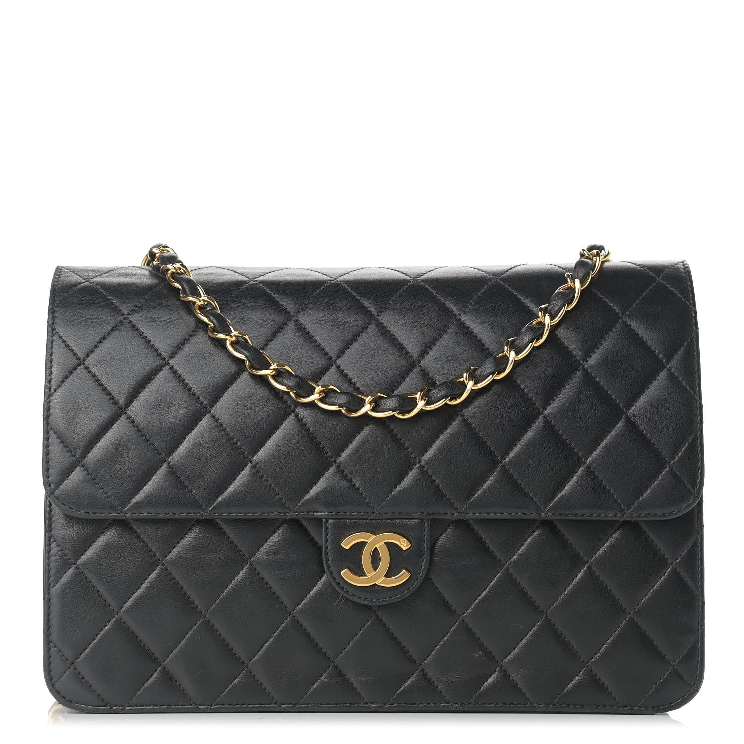 Chanel Lambskin Quilted Medium Single Flap Black 1 of 14