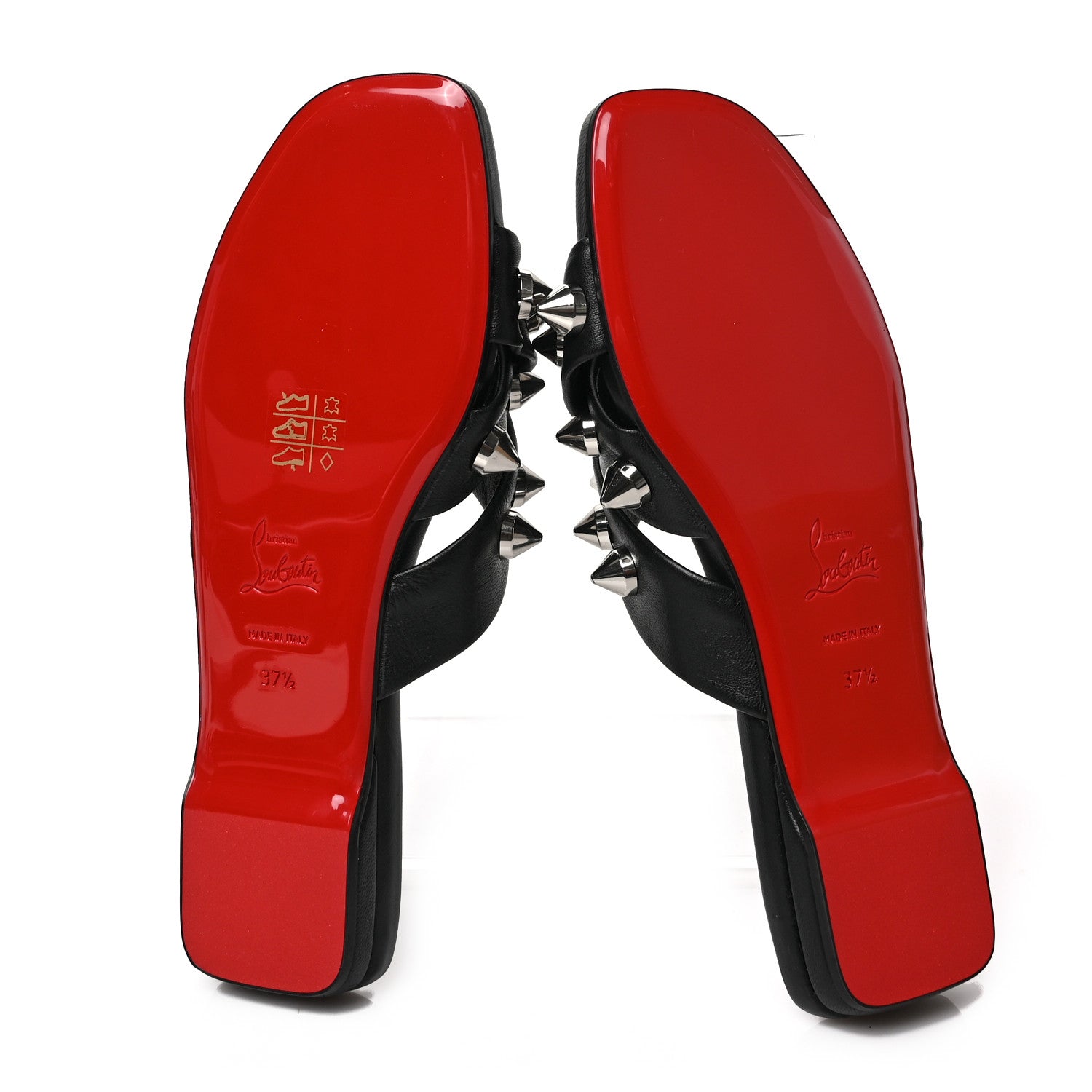 Christian Louboutin Calfskin Miss Spika Club Sandals 37.5 Black 5 of 7