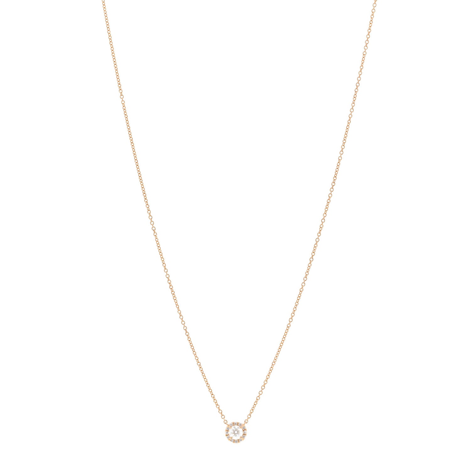 Tiffany 18K Rose Gold Diamond .25ctw Soleste Pendant Necklace 1 of 4