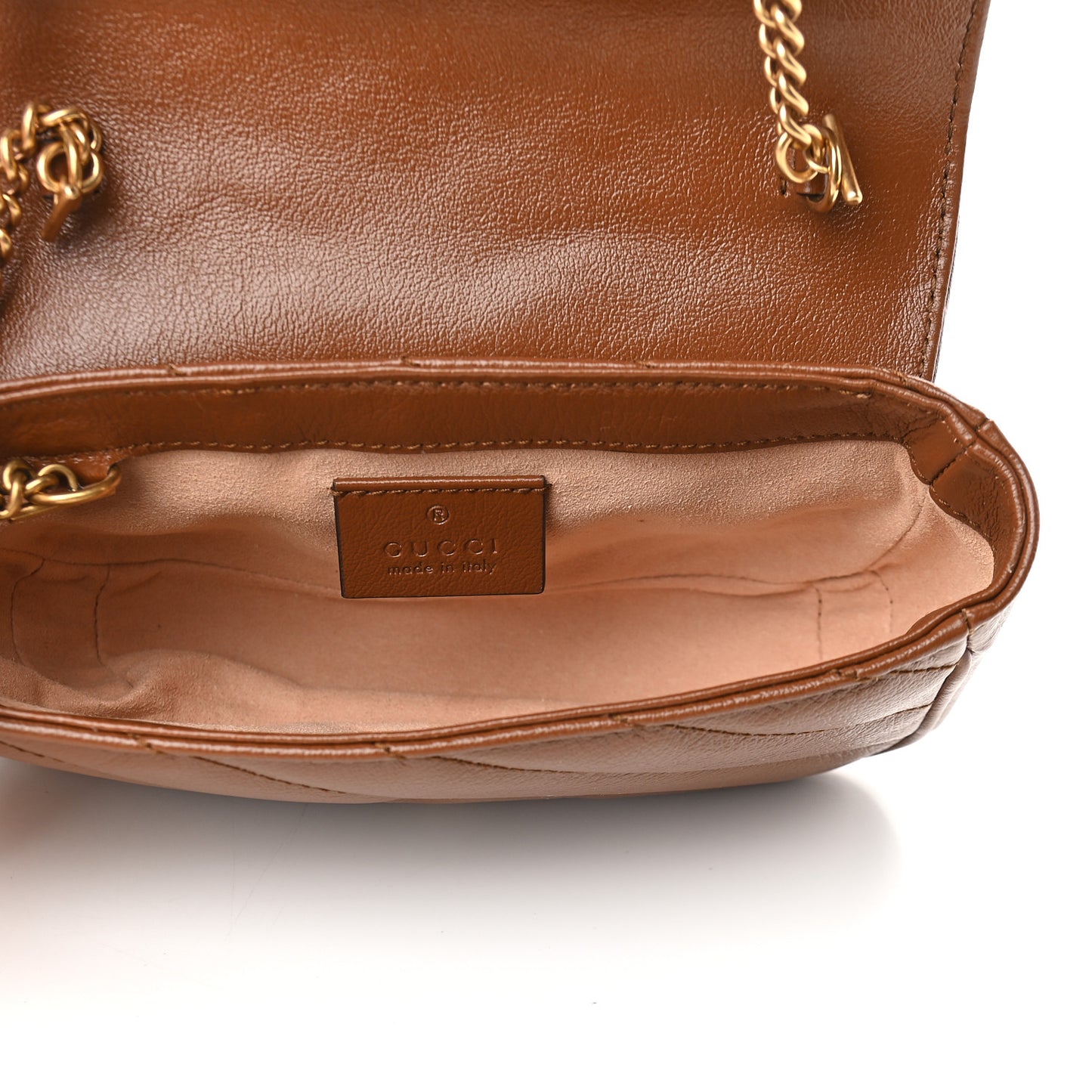 Azalea Calfskin Matelasse Diagonal Super Mini GG Marmont Shoulder Bag Cuir