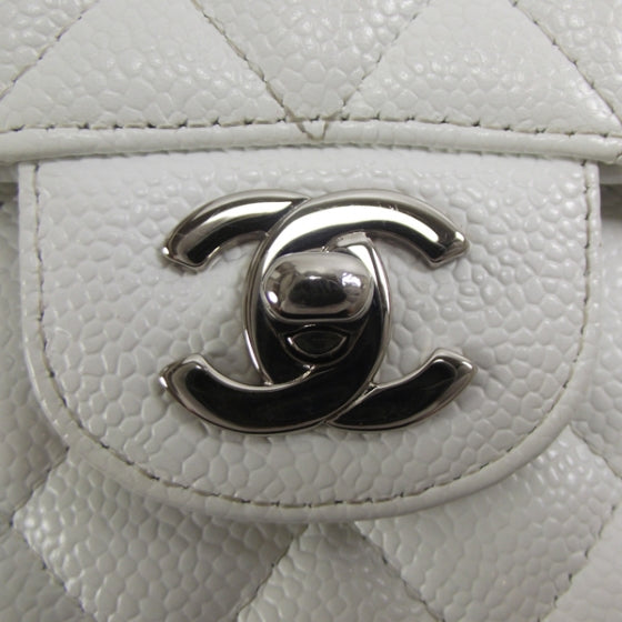 Chanel Caviar Quilted Medium Double Flap White 12 of 12