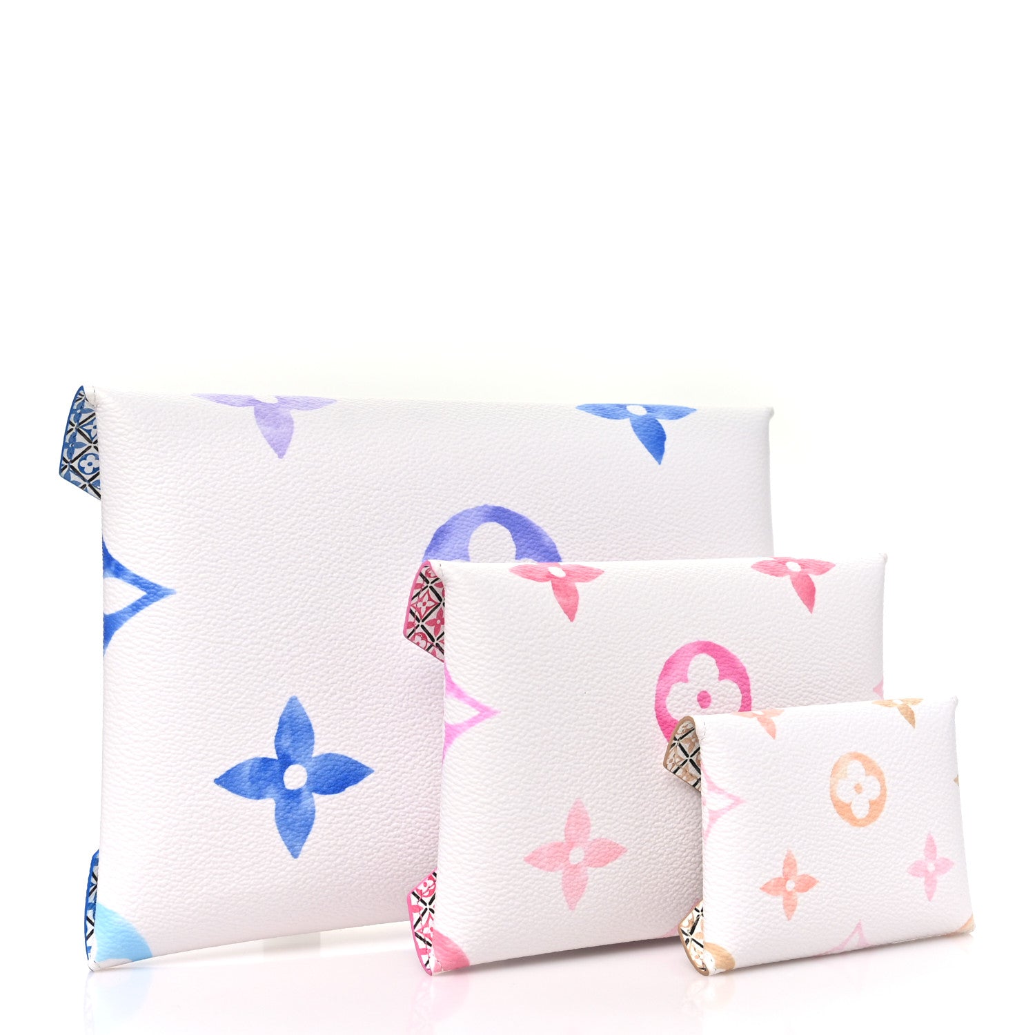 Louis Vuitton Monogram Giant By The Pool Kirigami Pochette Set Blue Rose Beige 4 of 12