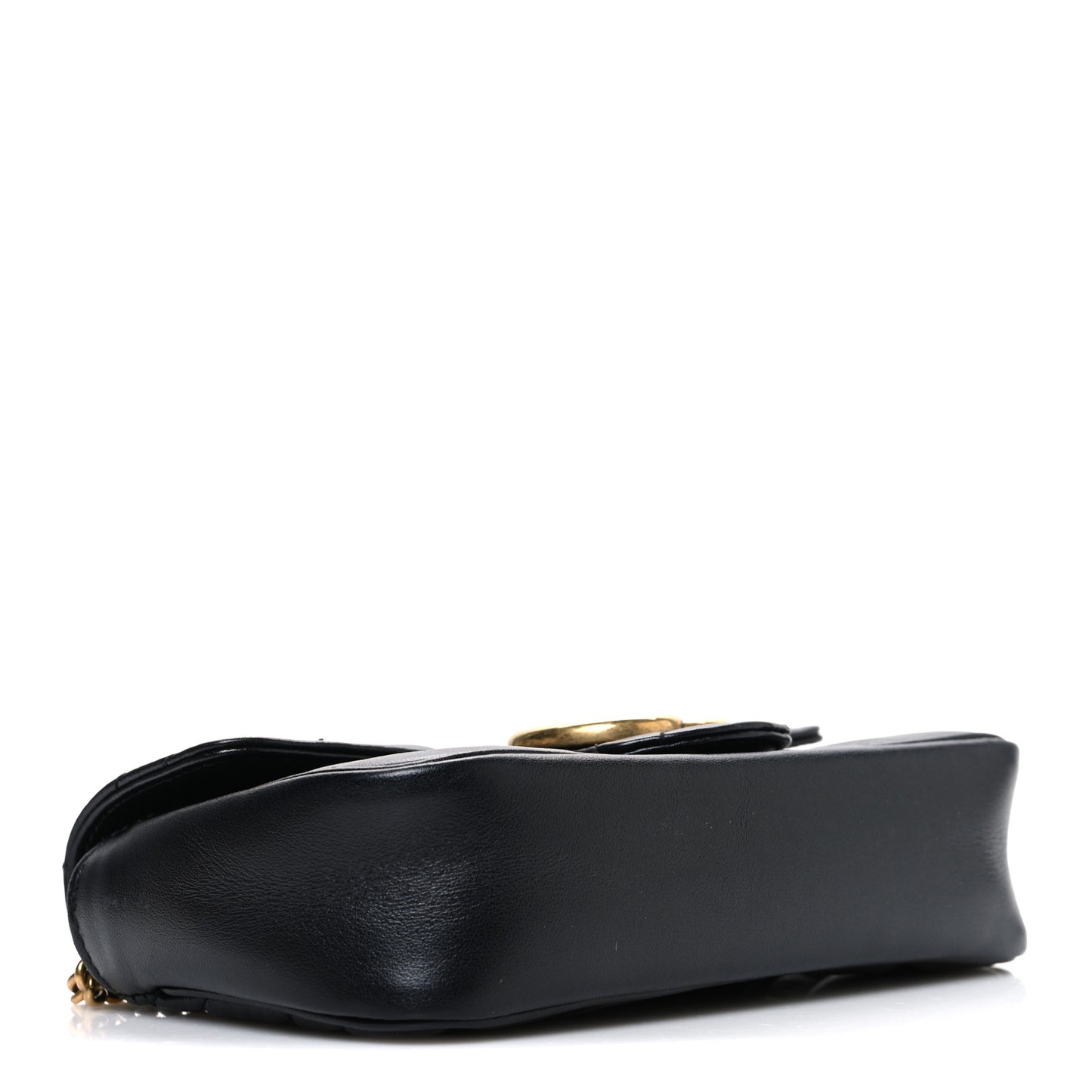 Calfskin Matelasse Super Mini GG Marmont Shoulder Bag Black