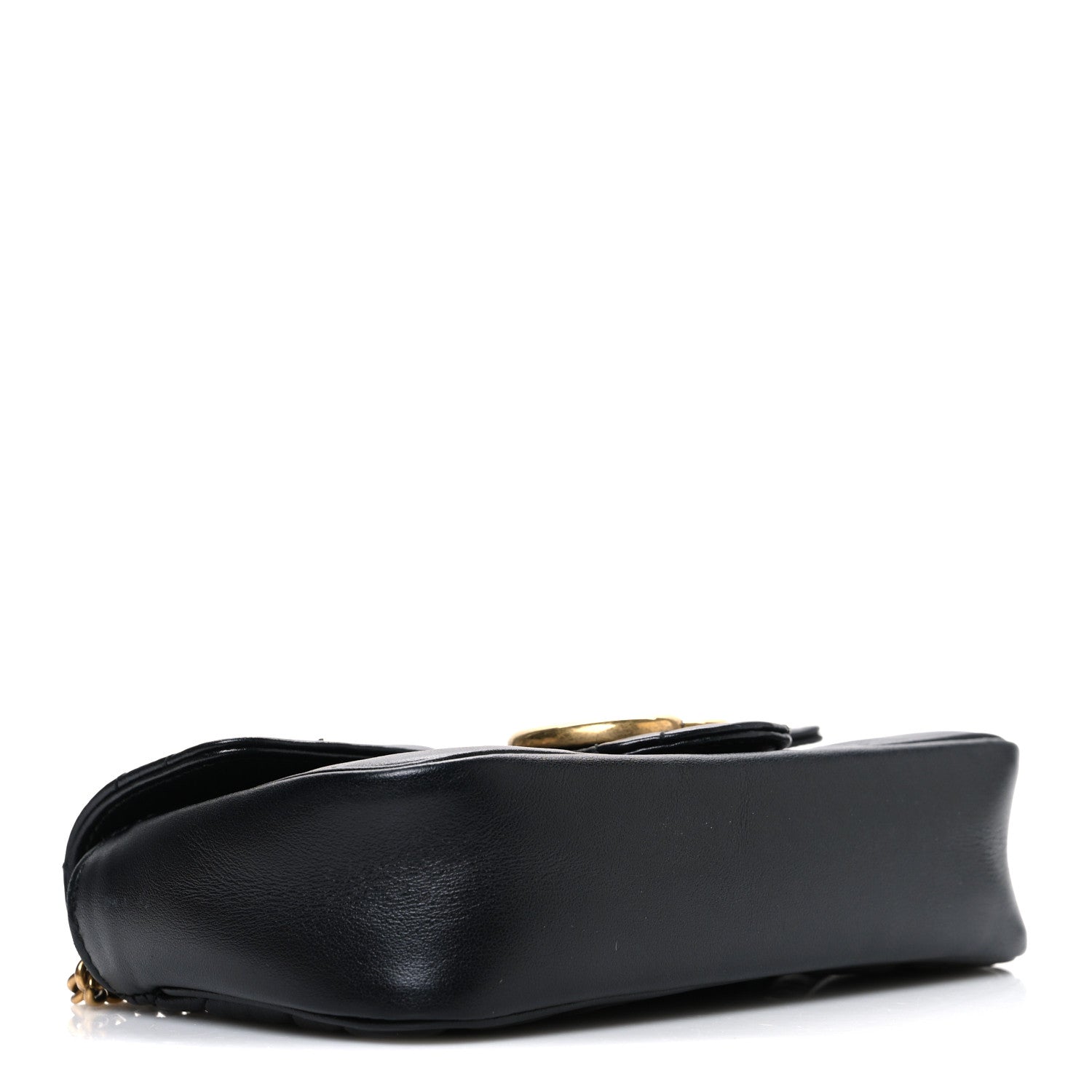Gucci Calfskin Matelasse Super Mini GG Marmont Shoulder Bag Black 4 of 10