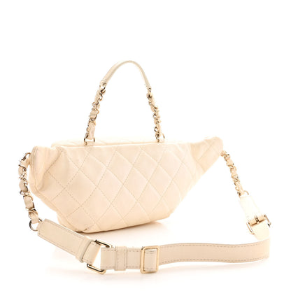 Chanel Calfskin Quilted All About Waist Belt Bag White 3 of 13