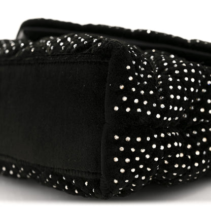 Saint Laurent Velvet Lambskin Quilted Rhinestone Sade Puffer Envelope Clutch Black 10 of 10