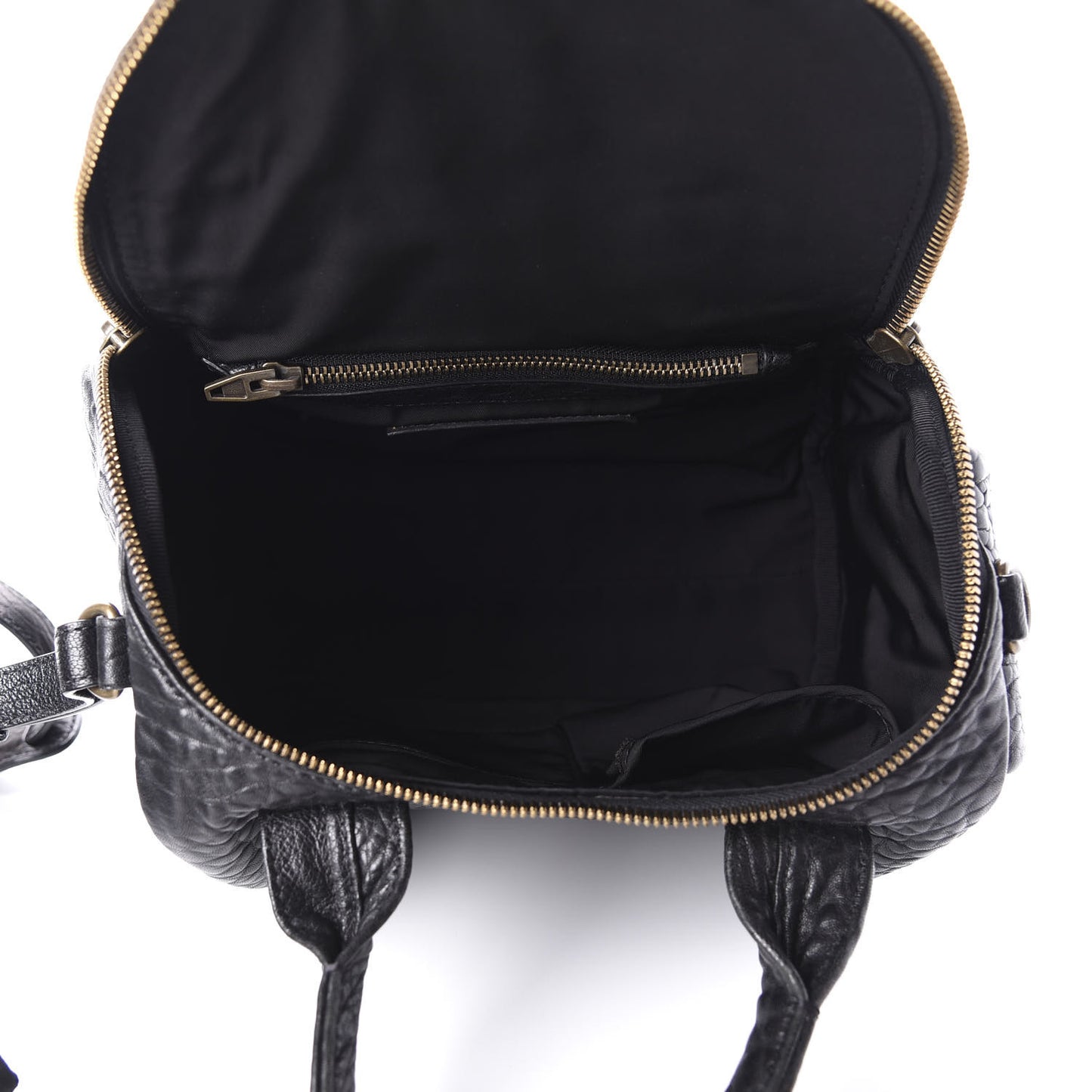 Pebbled Lambskin Rockie Black Antique Brass Hardware