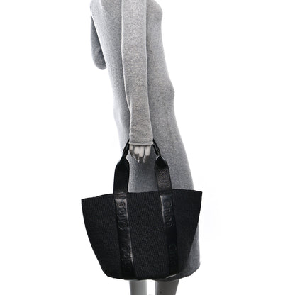 Chloe Raffia Calfskin Large Woody Basket Bag Black 2 of 10