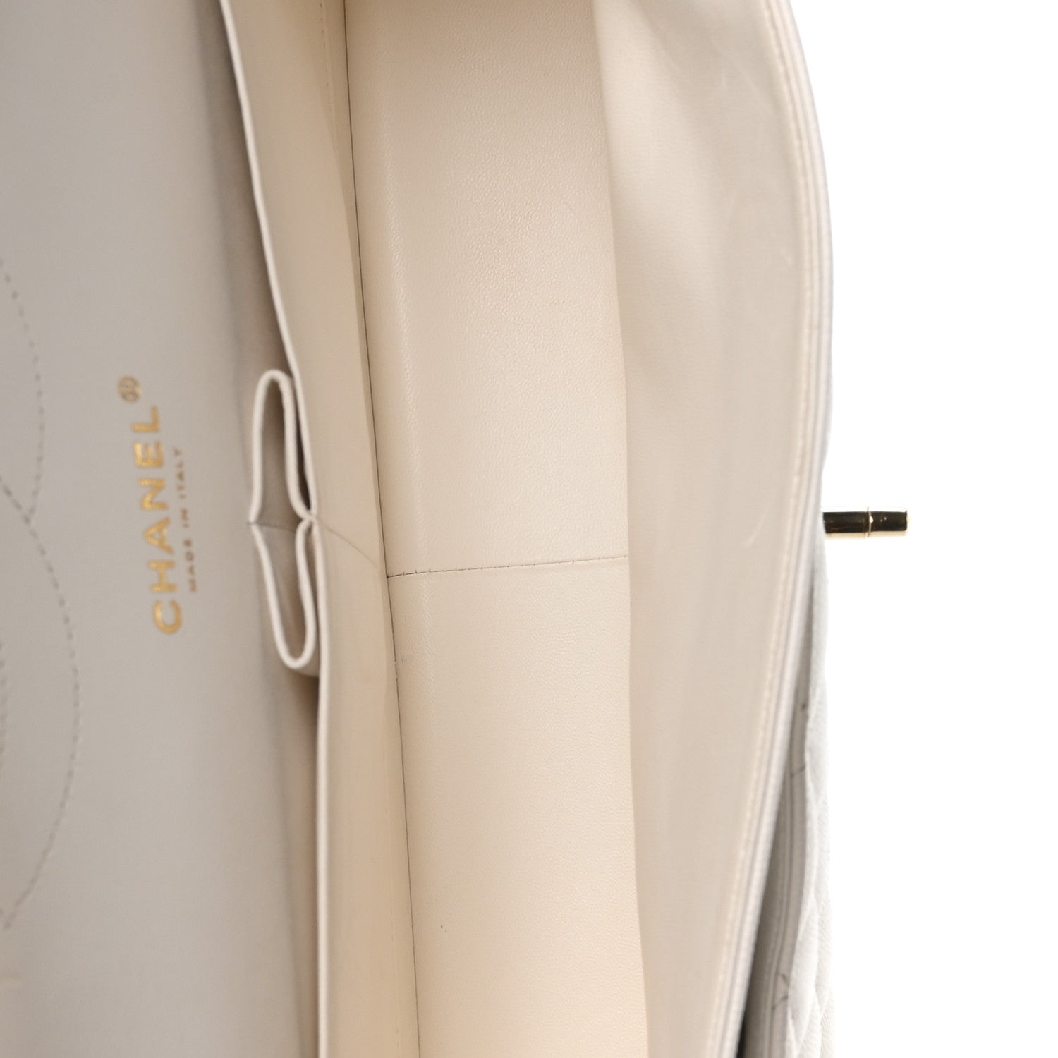 Chanel Caviar Quilted Jumbo Double Flap White 5 of 11