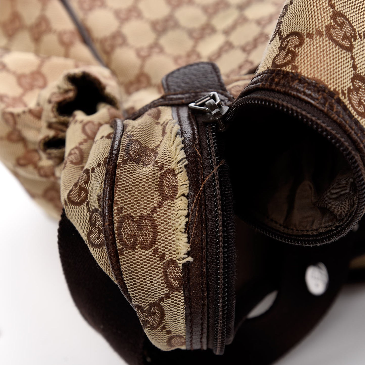 Monogram Natural Pigskin Large Diaper Bag Beige Ebony Cocoa Dark Chocolate