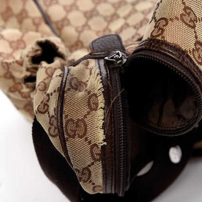 Gucci Monogram Natural Pigskin Large Diaper Bag Beige Ebony Cocoa Dark Chocolate 9 of 16
