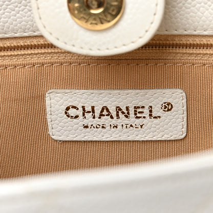 Chanel Caviar Quilted Petit Shopping Tote PST White 6 of 10
