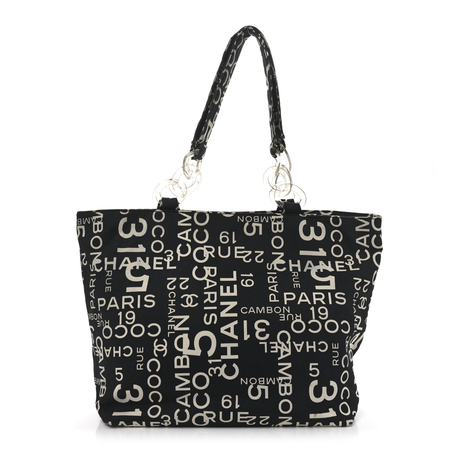 Canvas 31 Rue Cambon Beach Tote Black