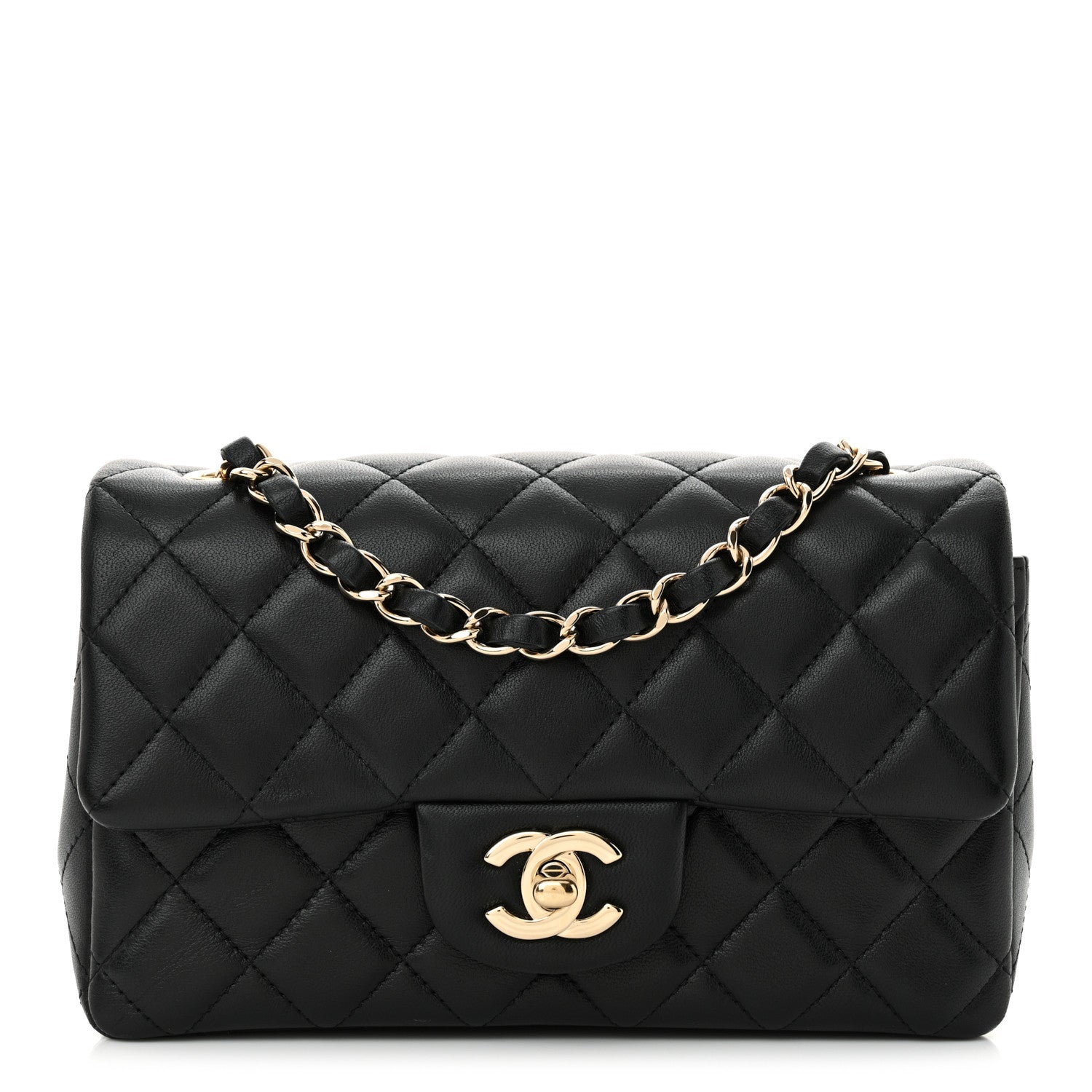 Chanel Lambskin Quilted Mini Rectangular Flap Black 1 of 11