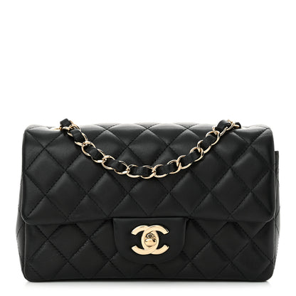 Chanel Lambskin Quilted Mini Rectangular Flap Black 1 of 11