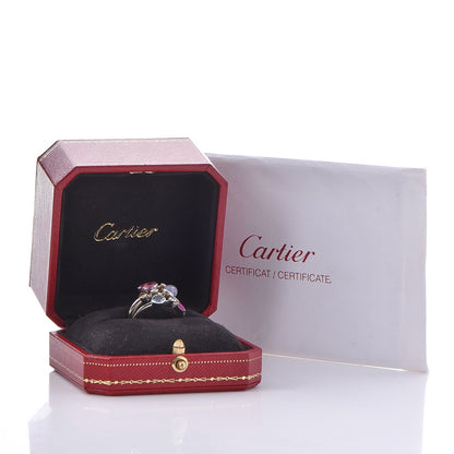 Cartier Platinum Diamond Chalcedony Tourmaline Citrine Aquamarine Meli Melo Ring 56 7.5 8 of 9