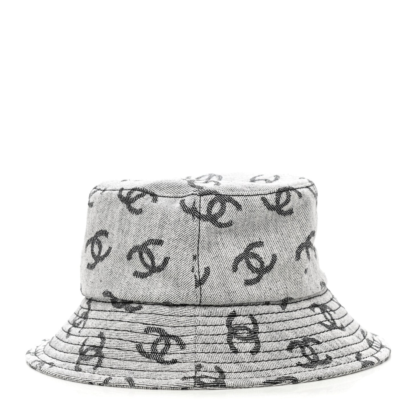 Denim CC Bucket Hat M White Black