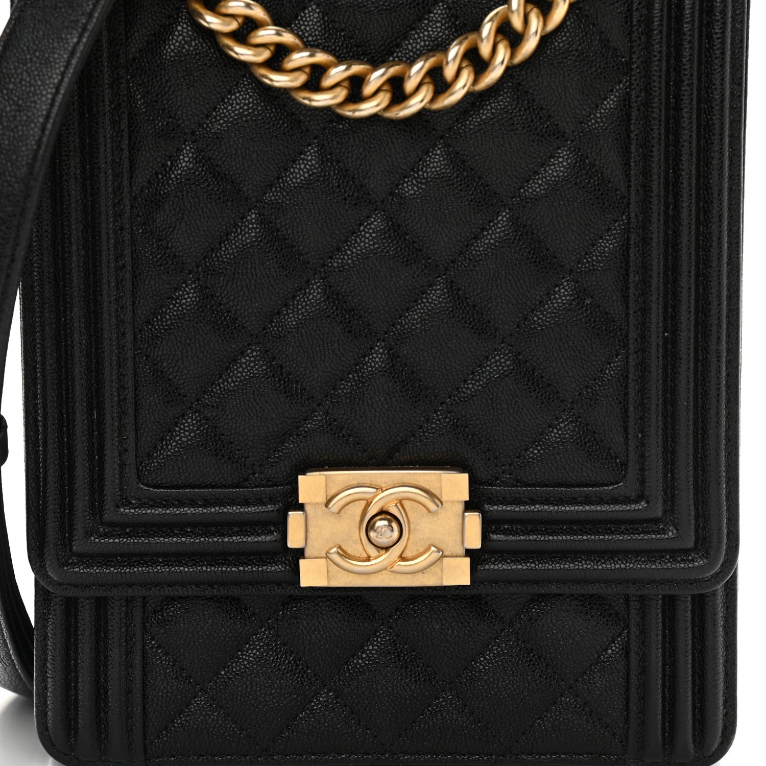 Chanel Caviar Quilted North South Boy Flap Black 8 of 13