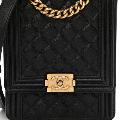 Chanel Caviar Quilted North South Boy Flap Black 8 of 13