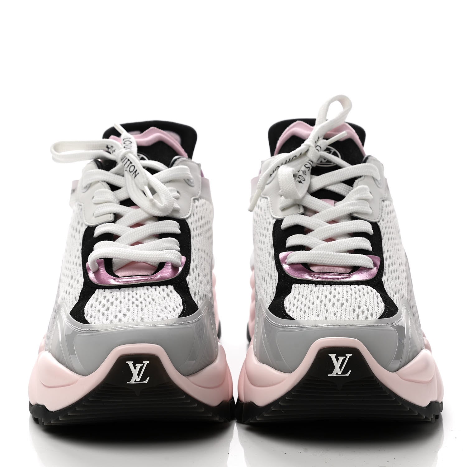 Louis Vuitton Mix Materials Suede Calfskin Run 55 Sneakers 40 Pink 2 of 7