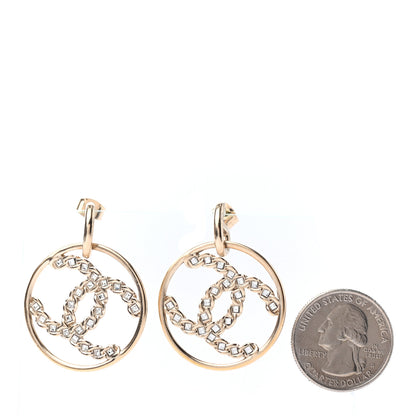 Chanel Baguette Crystal High Society CC Drop Earrings Gold 2 of 3