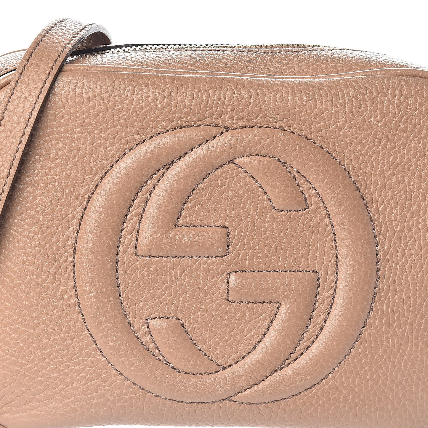 Pebbled Calfskin Small Soho Disco Bag Rose Beige