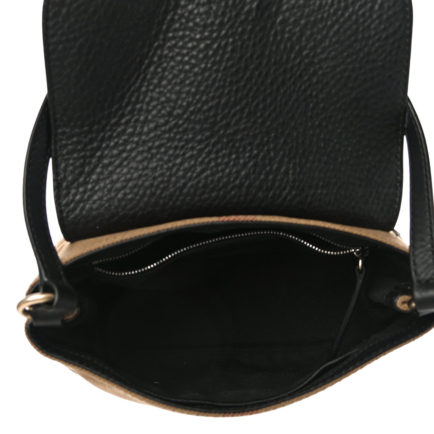 Burberry Mega Check Grainy Calfskin Small Gowan Messenger Bag Black 5 of 10