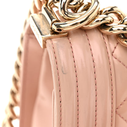 Chanel Patent Calfskin Quilted Medium Boy Flap Beige 16 of 16