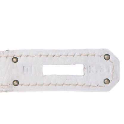 Hermes Toile Taurillon Clemence Birkin 35 White 9 of 41