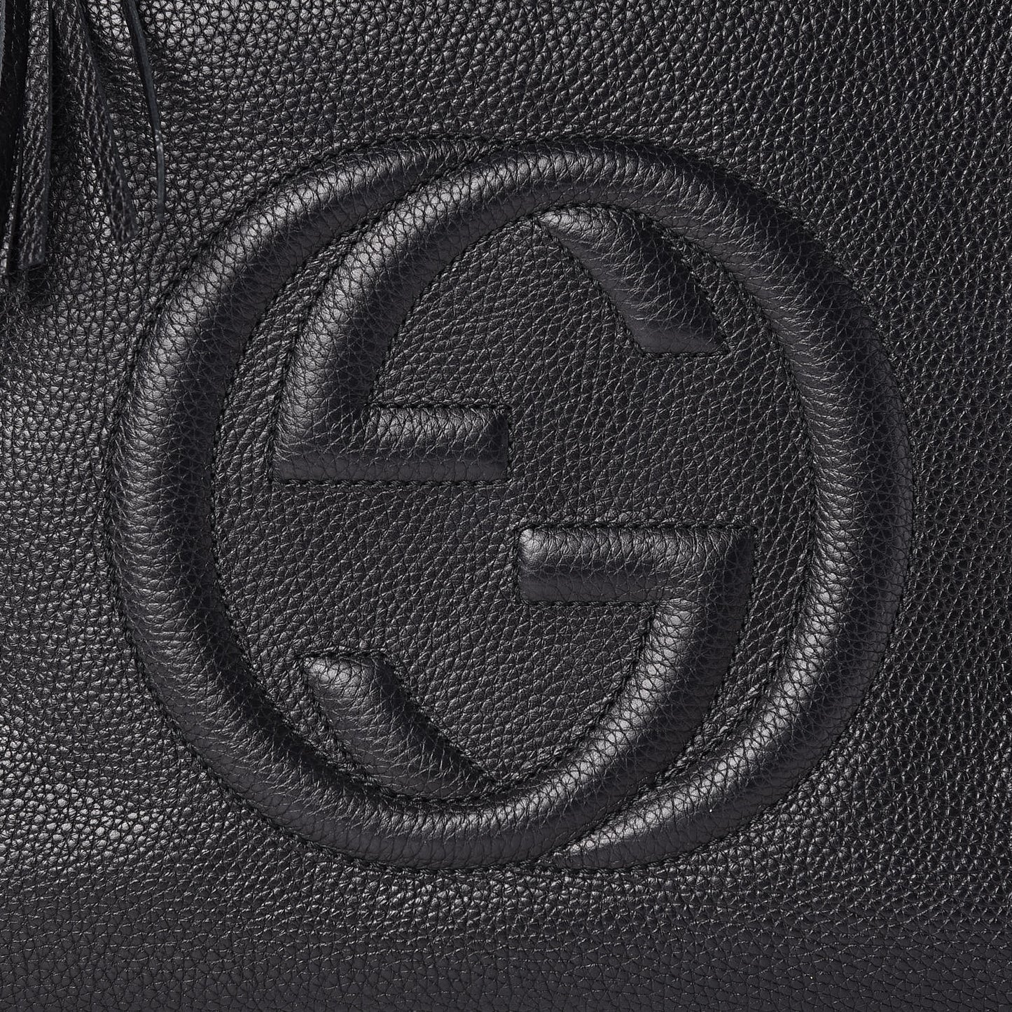 Pebbled Calfskin Large Soho Hobo Black
