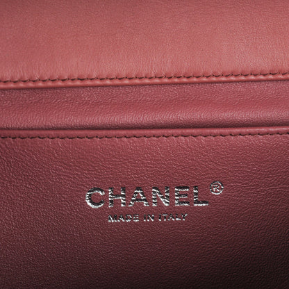 Chanel Striated Patent Quilted Clutch With Chain Flap Dark Pink 7 of 8