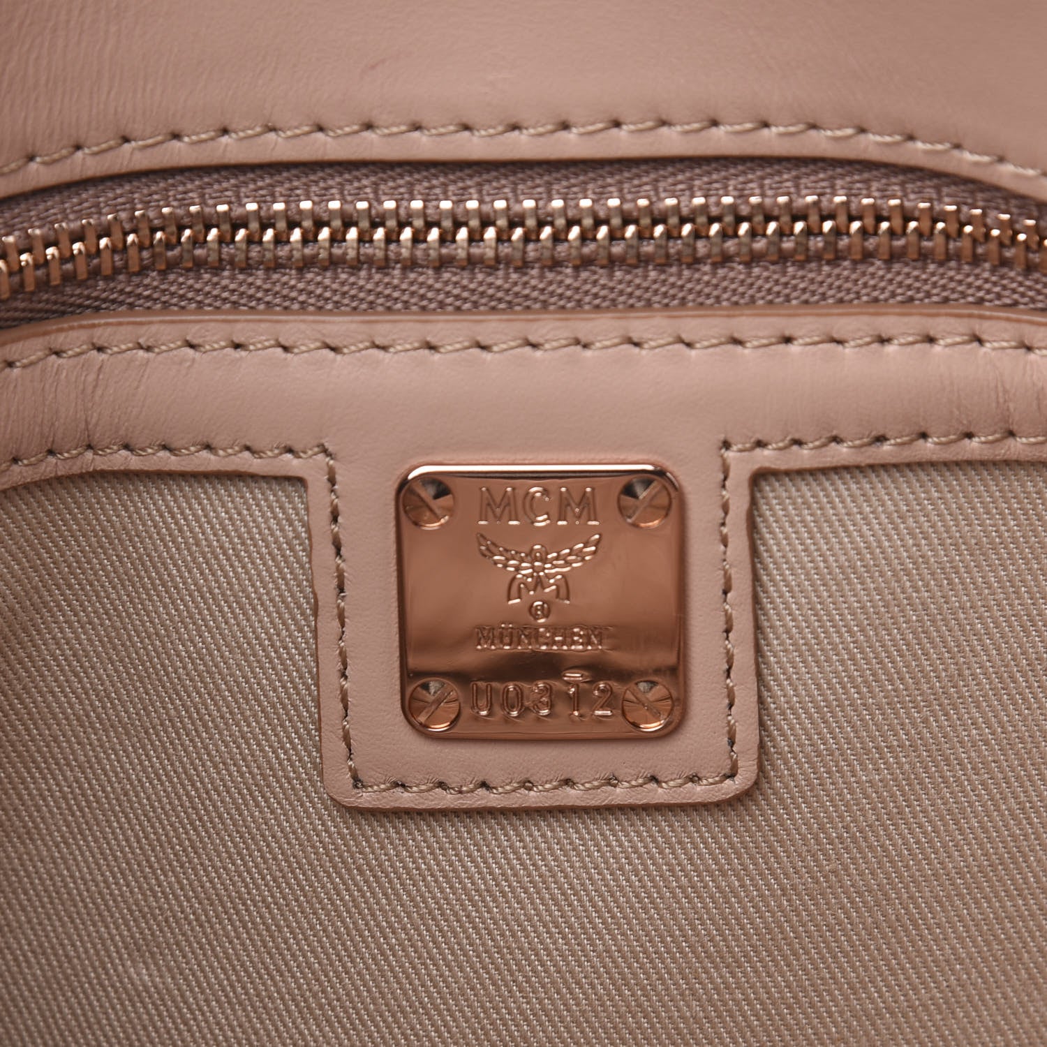 MCM Metallic Visetos Millie Wallet On Chain Champagne Gold 6 of 9