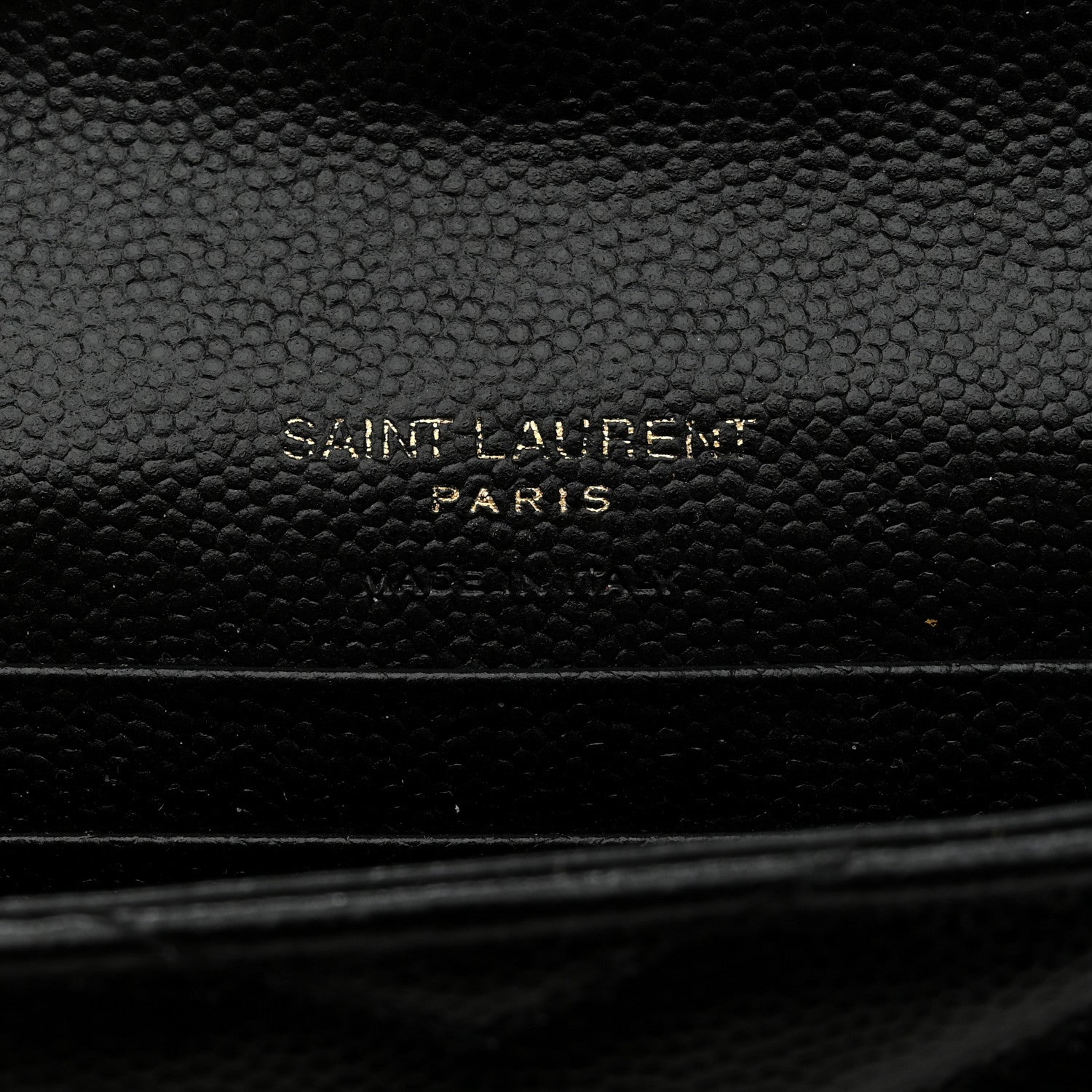 Saint Laurent Grain De Poudre Matelasse Chevron Small Monogram Envelope Wallet Black 6 of 8