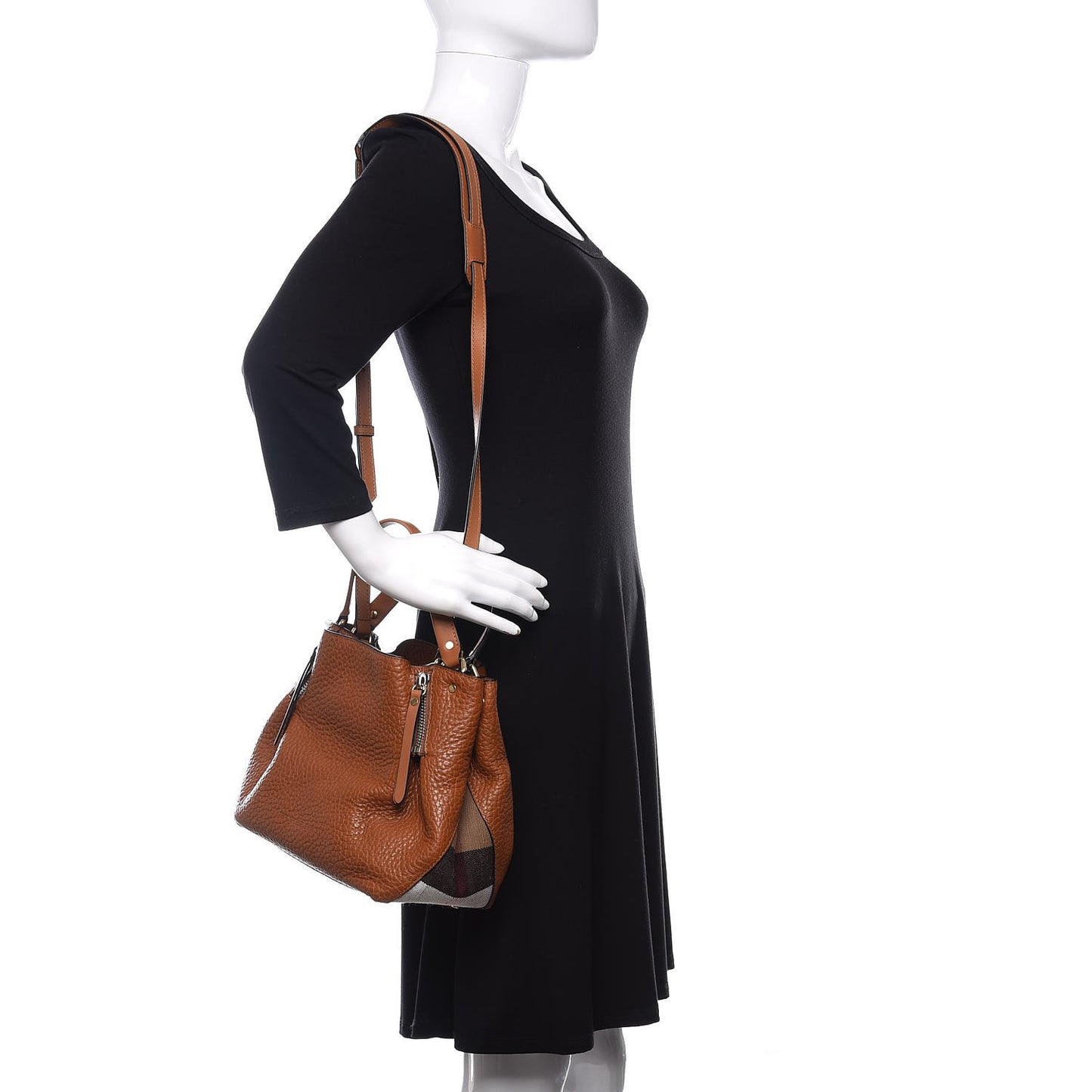 Grainy Calfskin House Check Small Maidstone Saddle Brown