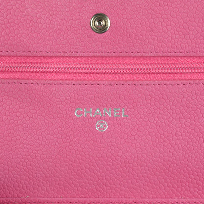 Chanel Iridescent Caviar Quilted Wallet on Chain WOC Pink 6 of 8