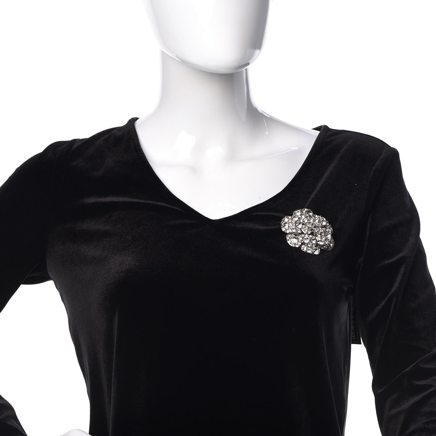 Swarovski Crystal Camellia CC Brooch Silver