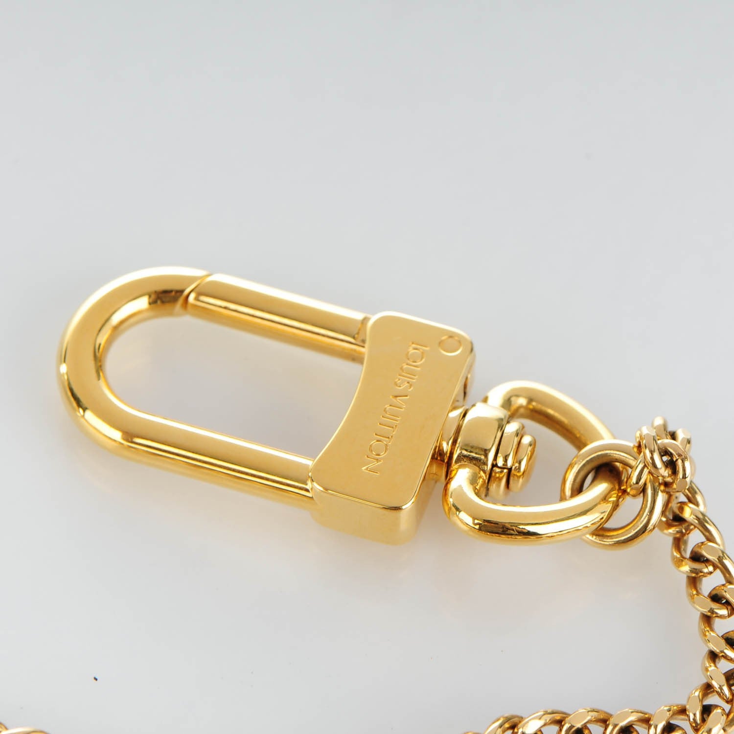 Louis Vuitton Metal Pochette Extender Key Ring Chain Gold 4 of 5