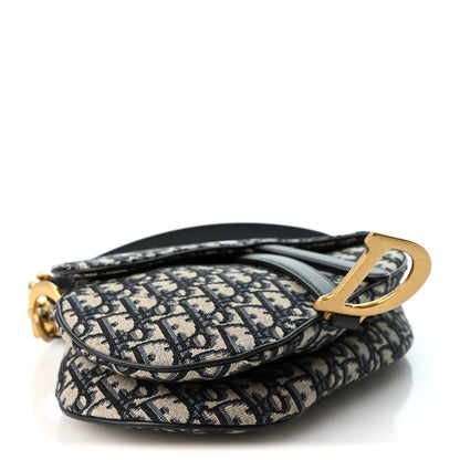 Christian Dior Oblique Saddle Bag With Strap Blue 3 of 9