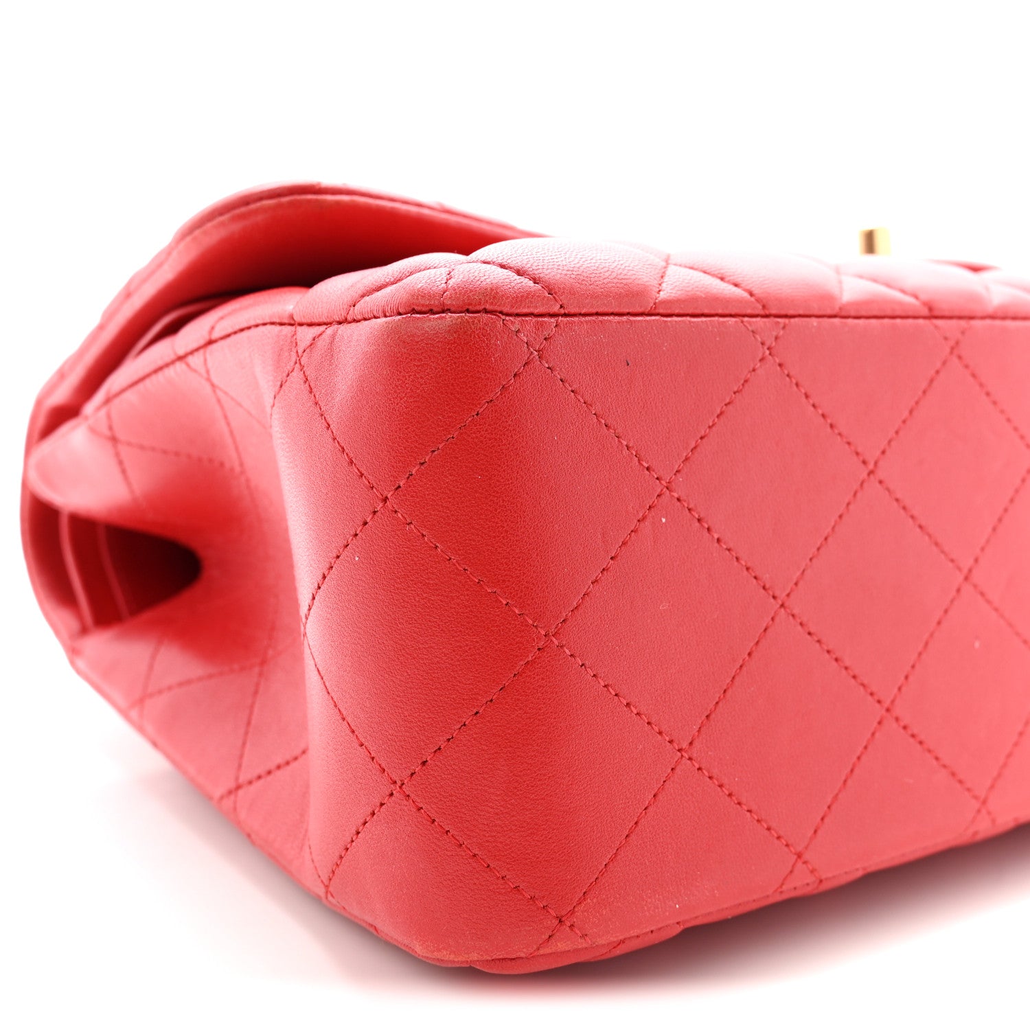 Chanel Lambskin Quilted Jumbo Double Flap Red 9 of 10